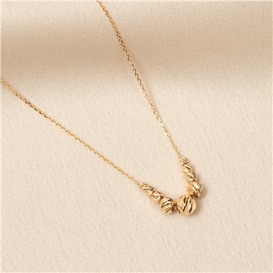 Solid Gold Ball Necklace
