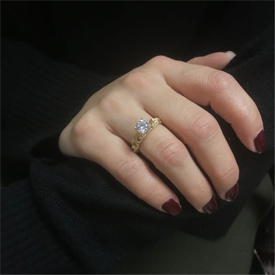 Solid Gold Solitaire Ring