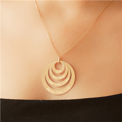 Solid Gold Name Round Necklace