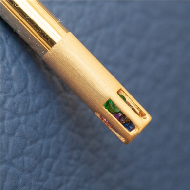 Solid Gold 3D Cylinder Bar Necklace