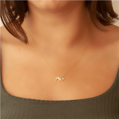 Solid Gold Elephant Necklace