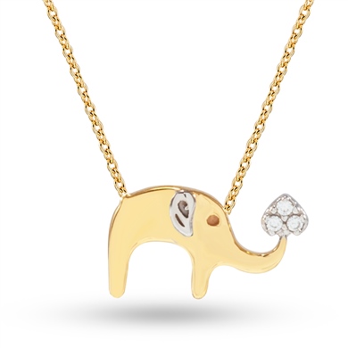 Solid Gold Elephant Necklace