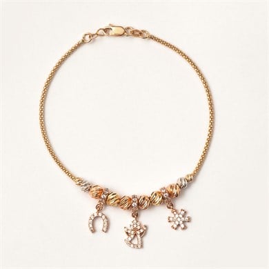 Solid Gold Snowflake Bracelet