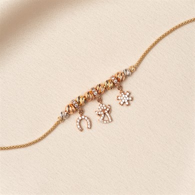 Solid Gold Snowflake Bracelet