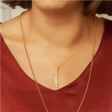 Solid Gold Zulfiqar Sword Necklace