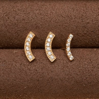 Solid Gold Bow Earring