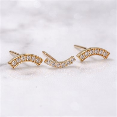 Solid Gold Bow Earring