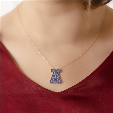 Solid Gold Enamel Tulip Necklace