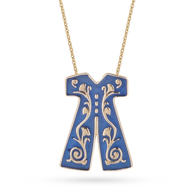 Solid Gold Enamel Tulip Necklace