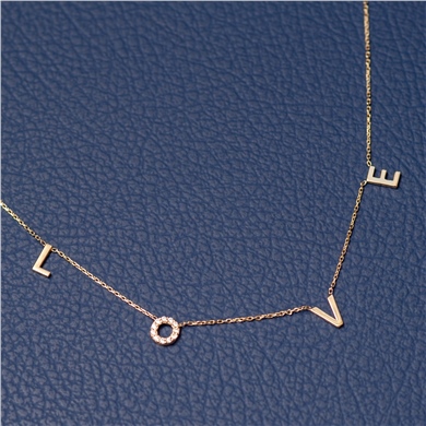 Solid Gold Love Necklace
