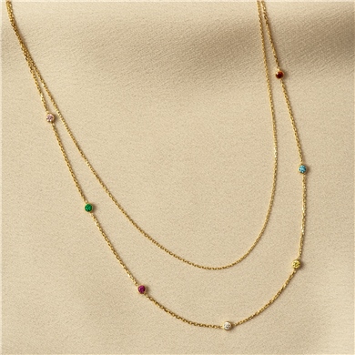 Solid Gold Ball Beaded Necklace