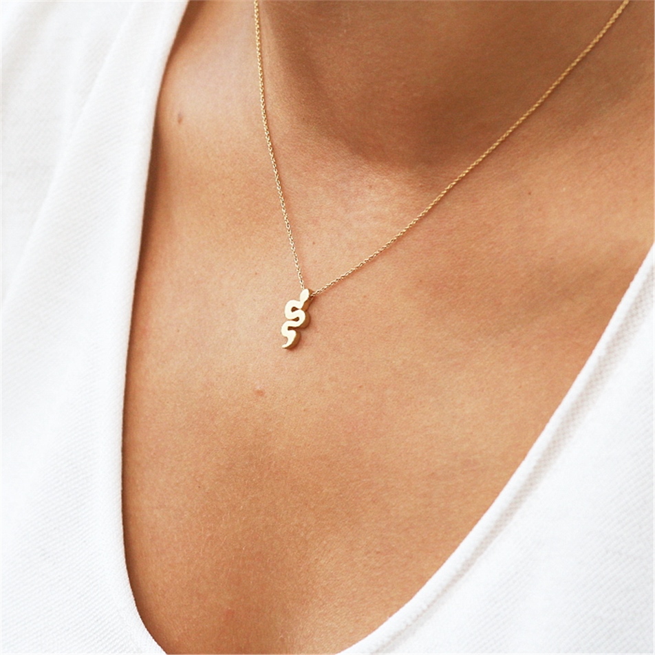 Solid Gold Snake Necklace