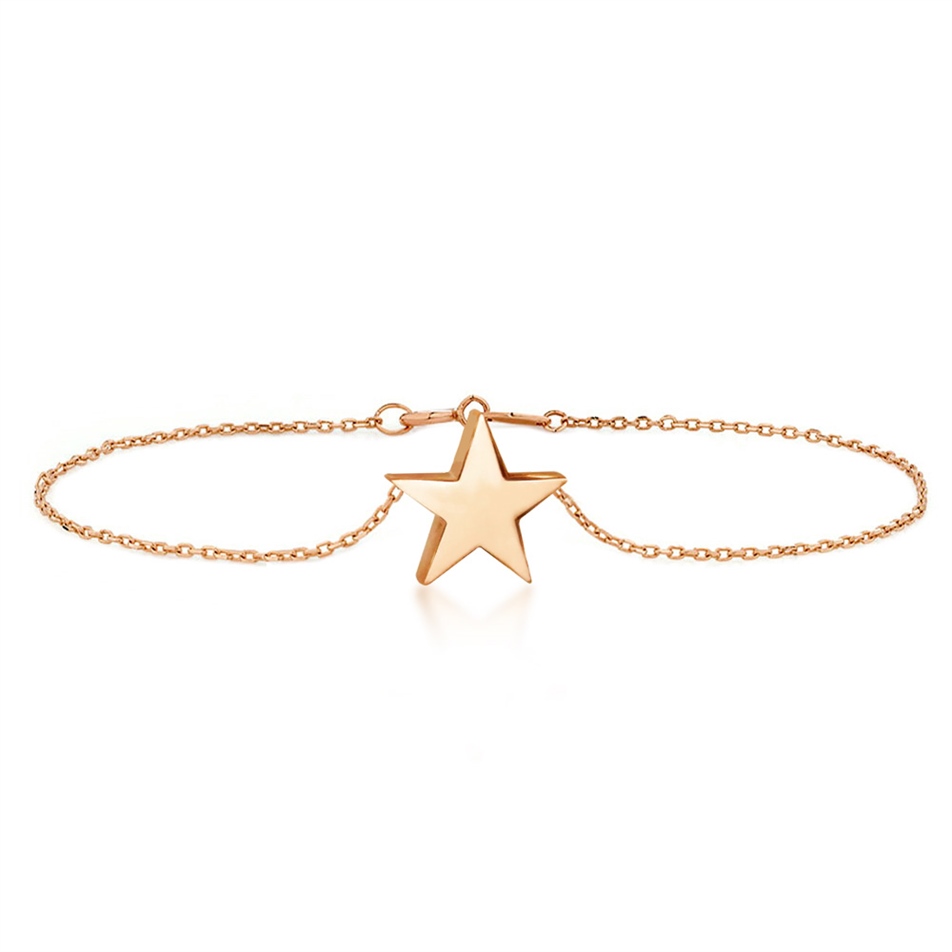 Solid Gold Star Bracelet