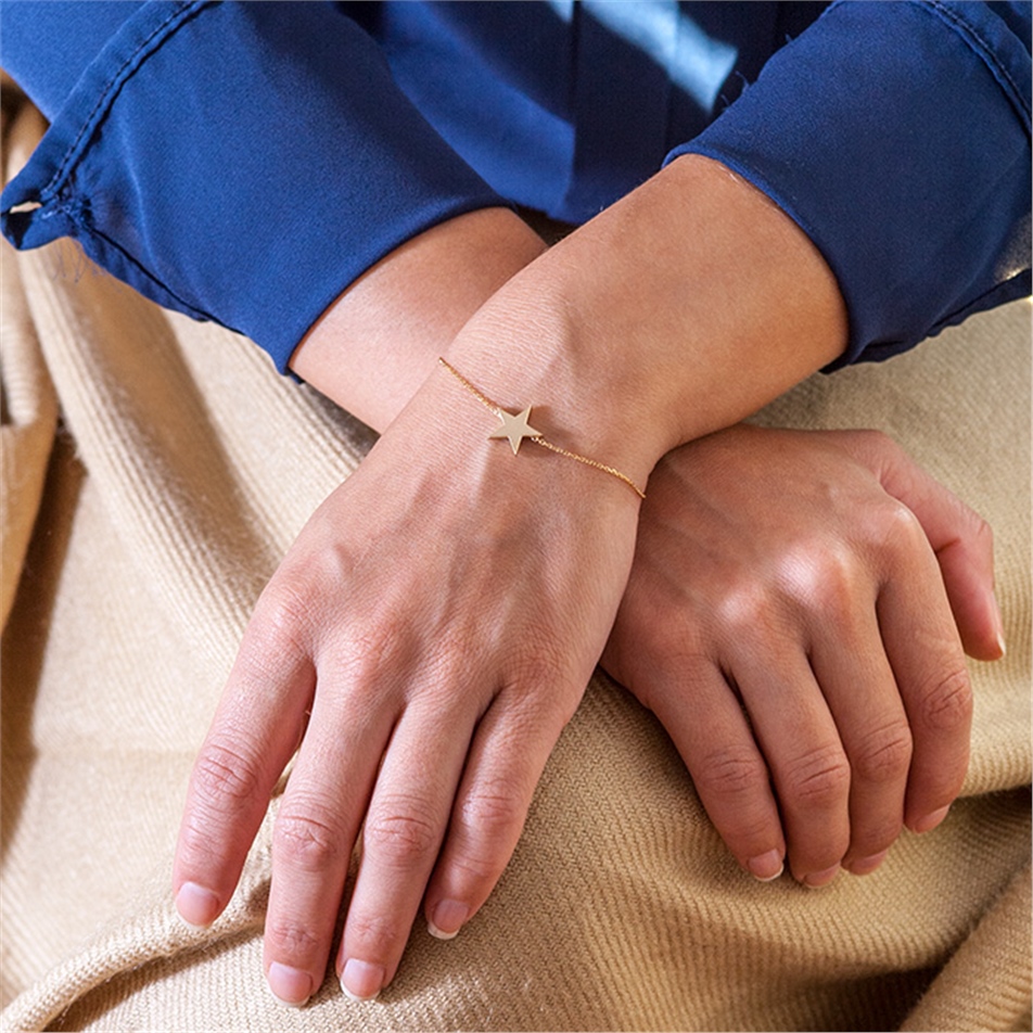 Solid Gold Star Bracelet
