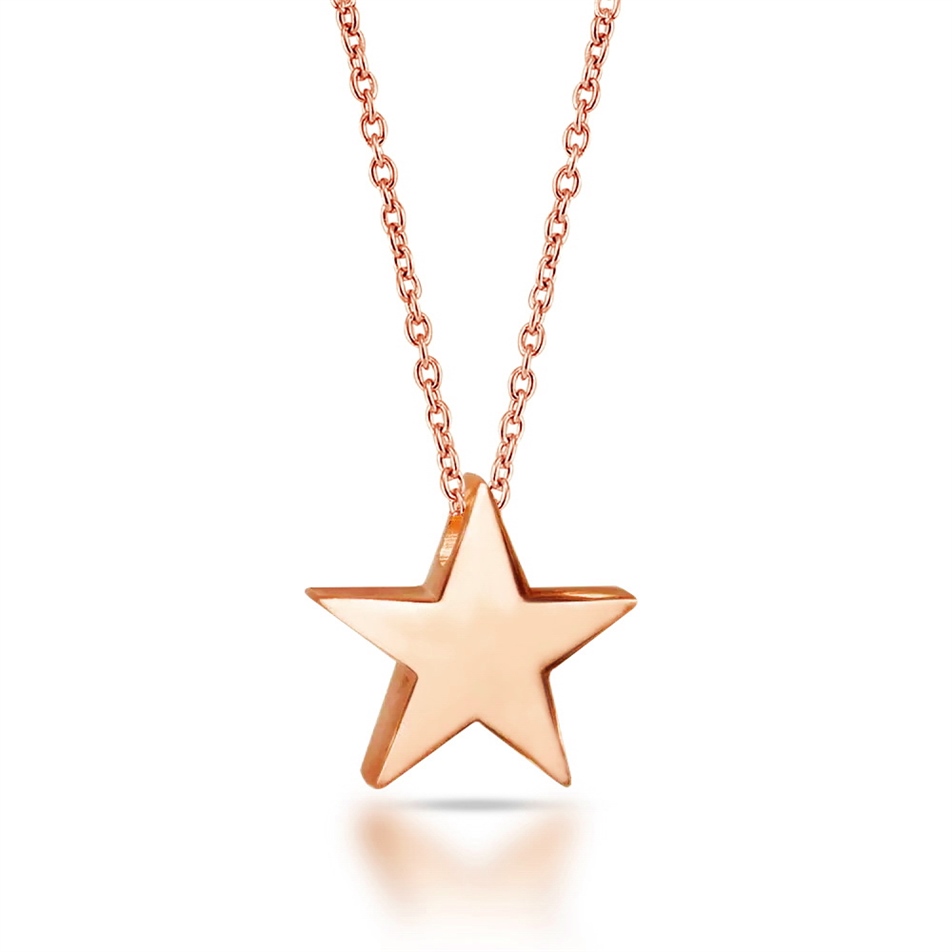 Solid Gold Star Necklace