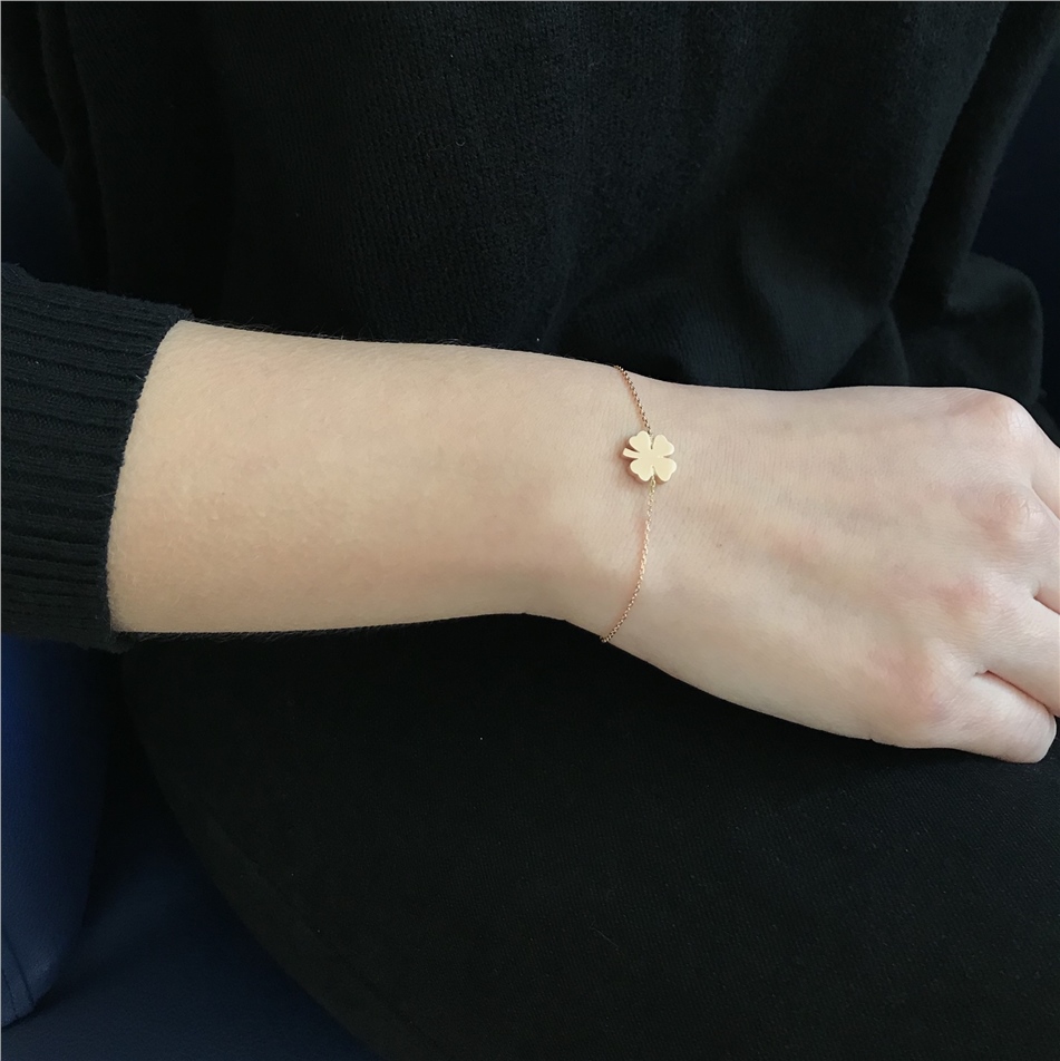Solid Gold Clover Bracelet