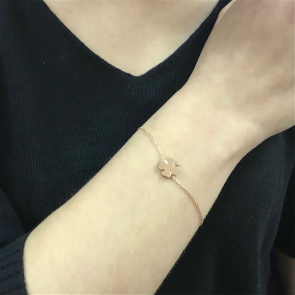 Solid Gold Clover Bracelet