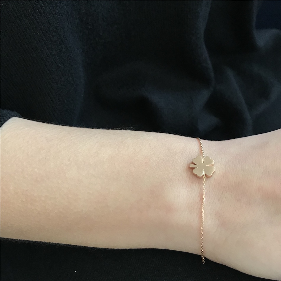 Solid Gold Clover Bracelet