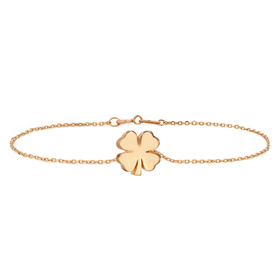 Solid Gold Clover Bracelet