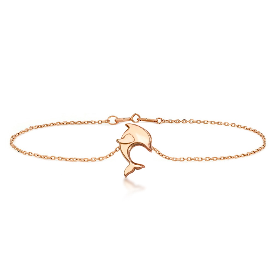 Solid Gold Dolphin Bracelet