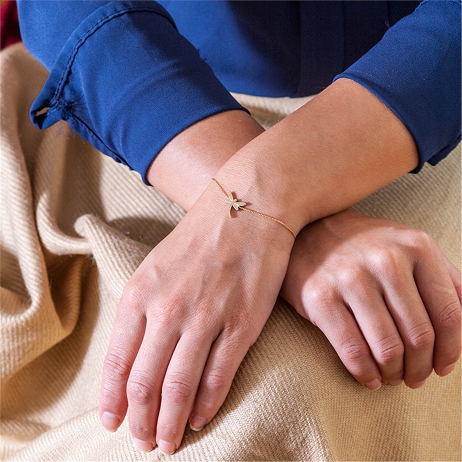 Solid Gold Dragonfly Bracelet