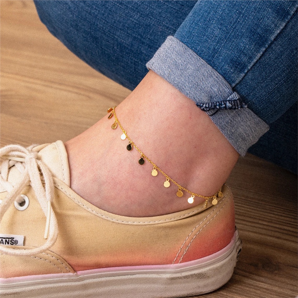 Solid Gold Dangle Anklet