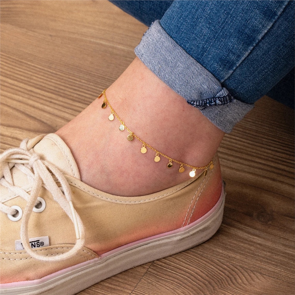 Solid Gold Dangle Anklet