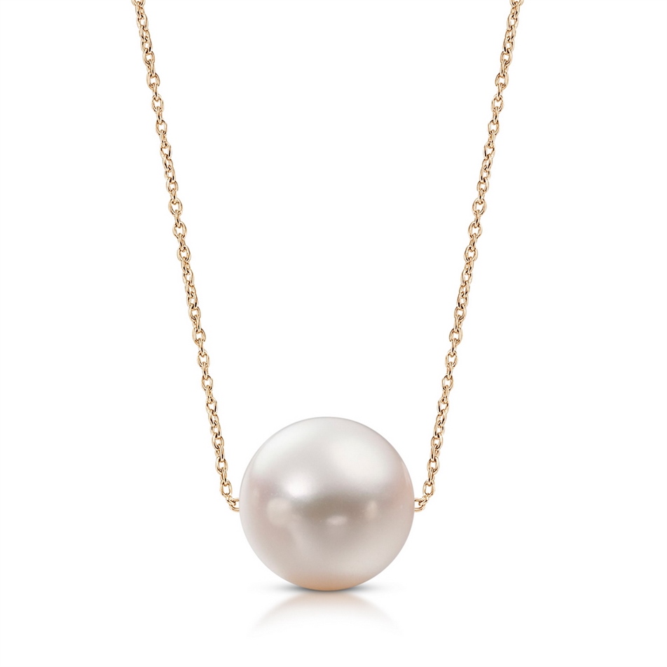 Solid Gold Pearl Necklace
