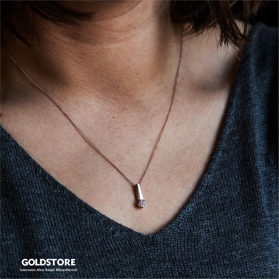 Solid Gold Solitaire Classic Necklace