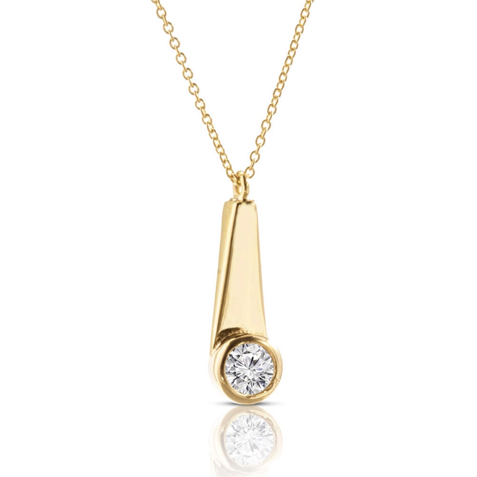 Solid Gold Solitaire Classic Necklace