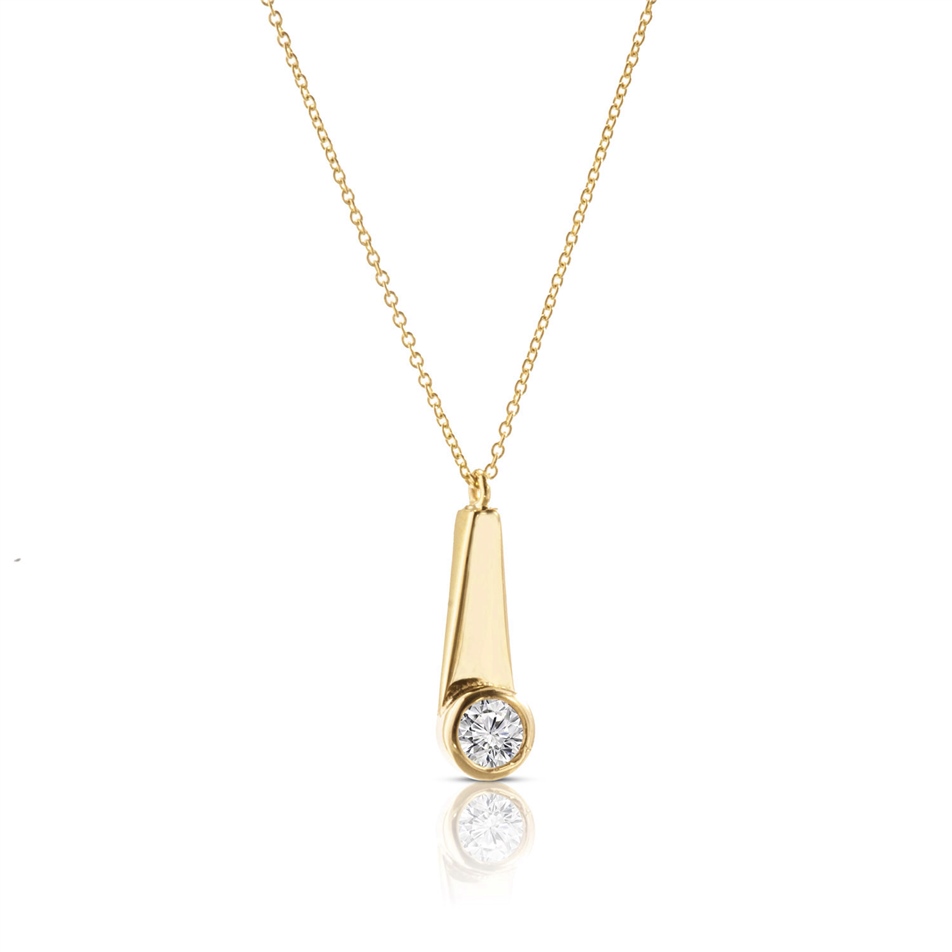 Solid Gold Solitaire Classic Necklace