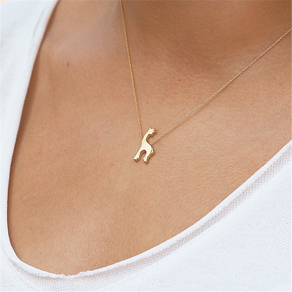 Solid Gold Giraffe Necklace