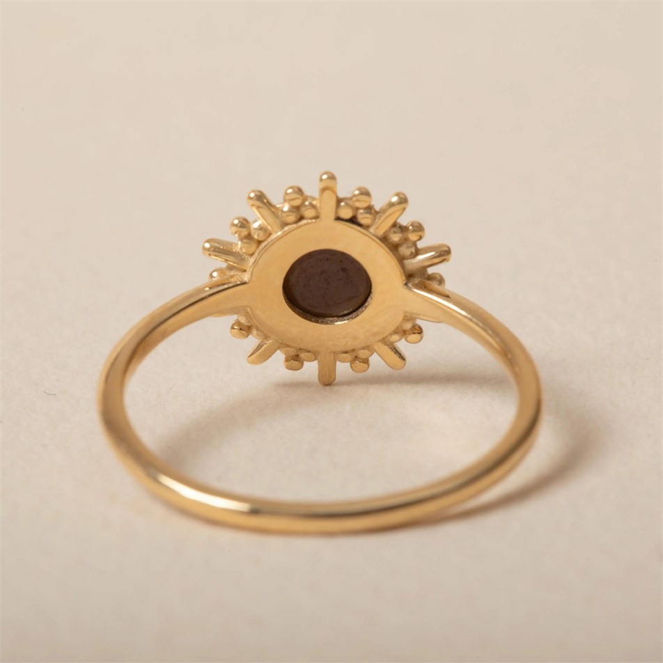 Radiant Sun Opal Solid Gold Ring
