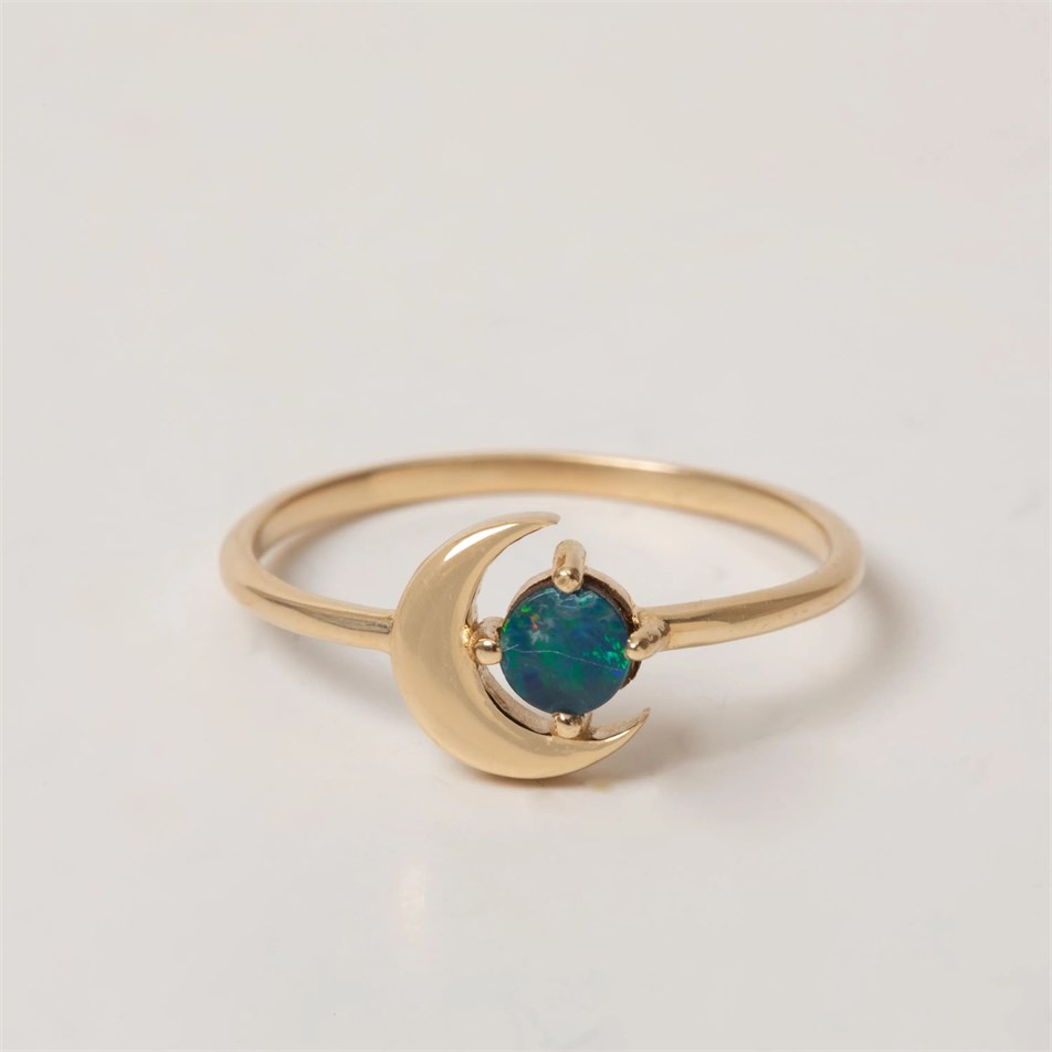 Hilal Opal Altın Yüzük