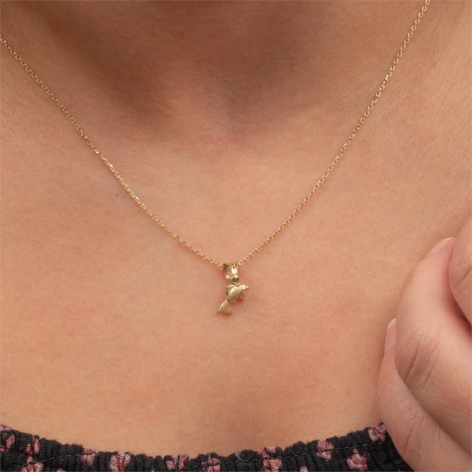 Lucky Goldfish Solid Gold Necklace