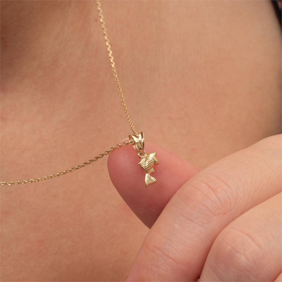 Lucky Goldfish Solid Gold Necklace