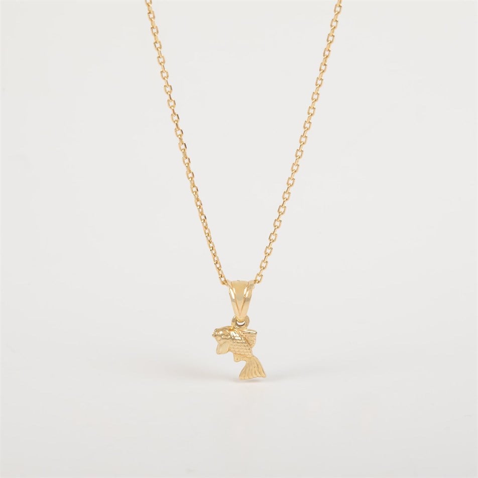 Lucky Goldfish Solid Gold Necklace