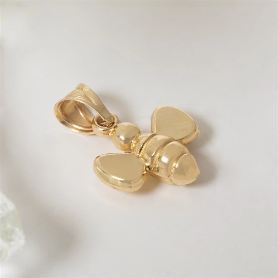 Cute Bee Solid Gold Necklace