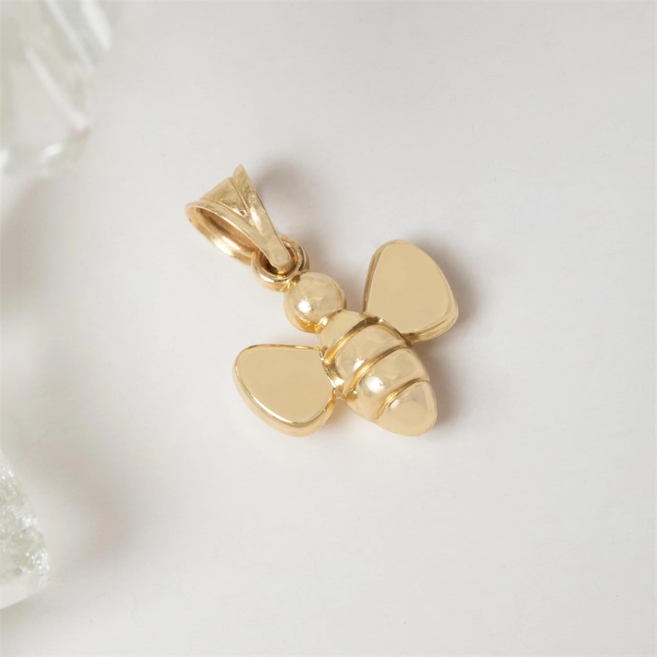 Cute Bee Solid Gold Necklace