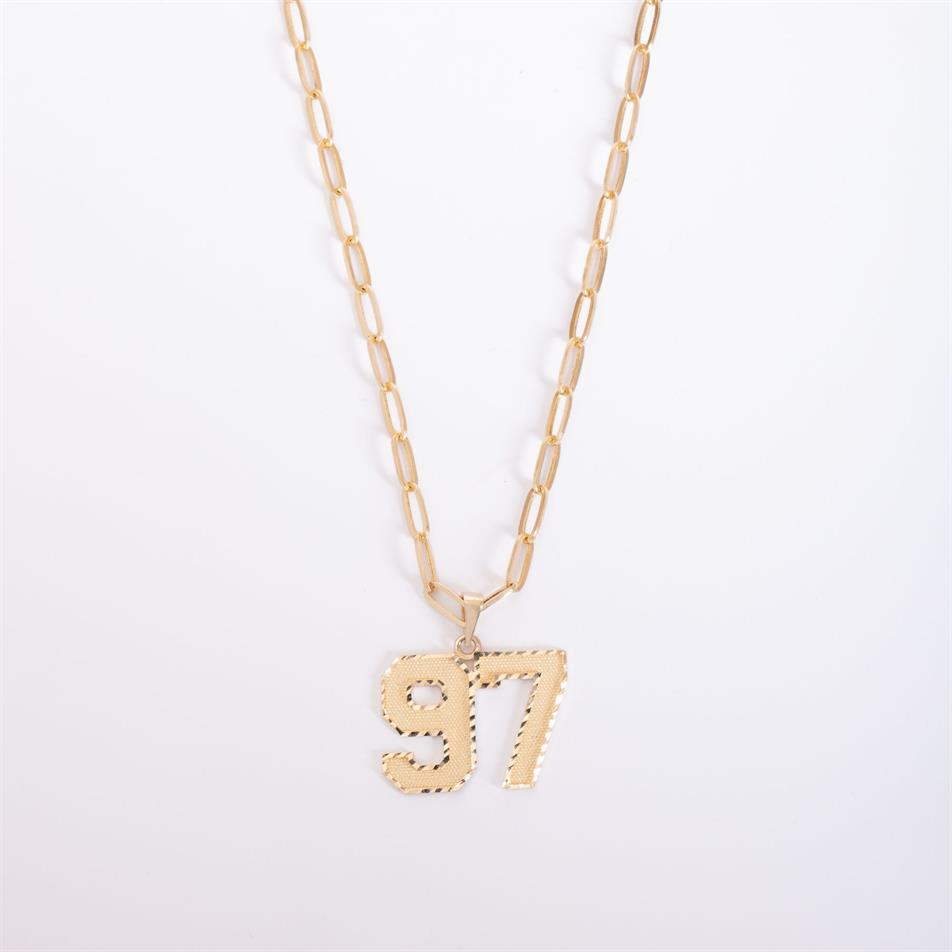 Solid Gold Personalized Number Pendant