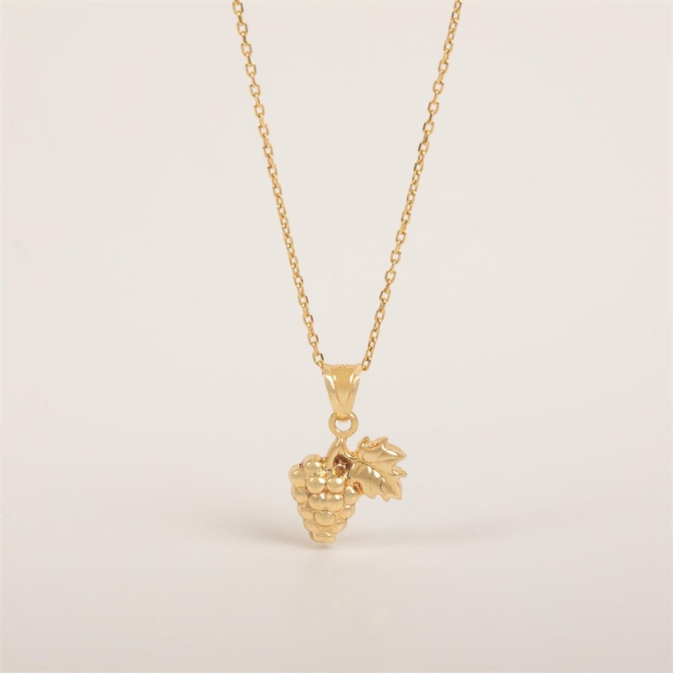 Grape Cluster Solid Gold Necklace 