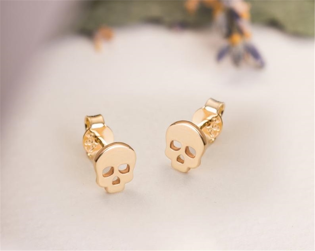 14k gold skull sale earrings