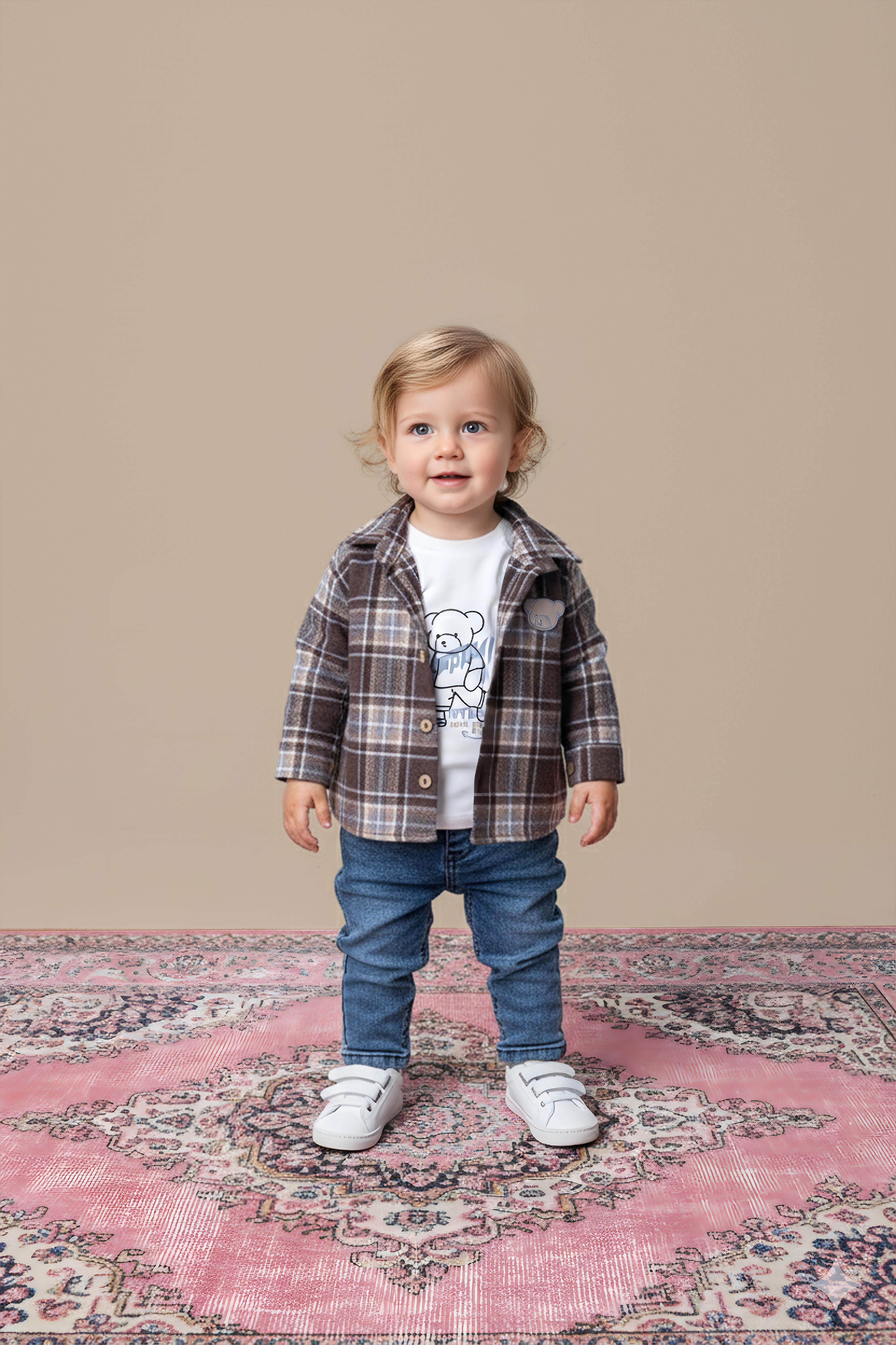 BEBEDEXS HAPPY AYICIK NAKIŞLI ERKEK BEBEK 3 LÜ TAKIM  6-24 AY