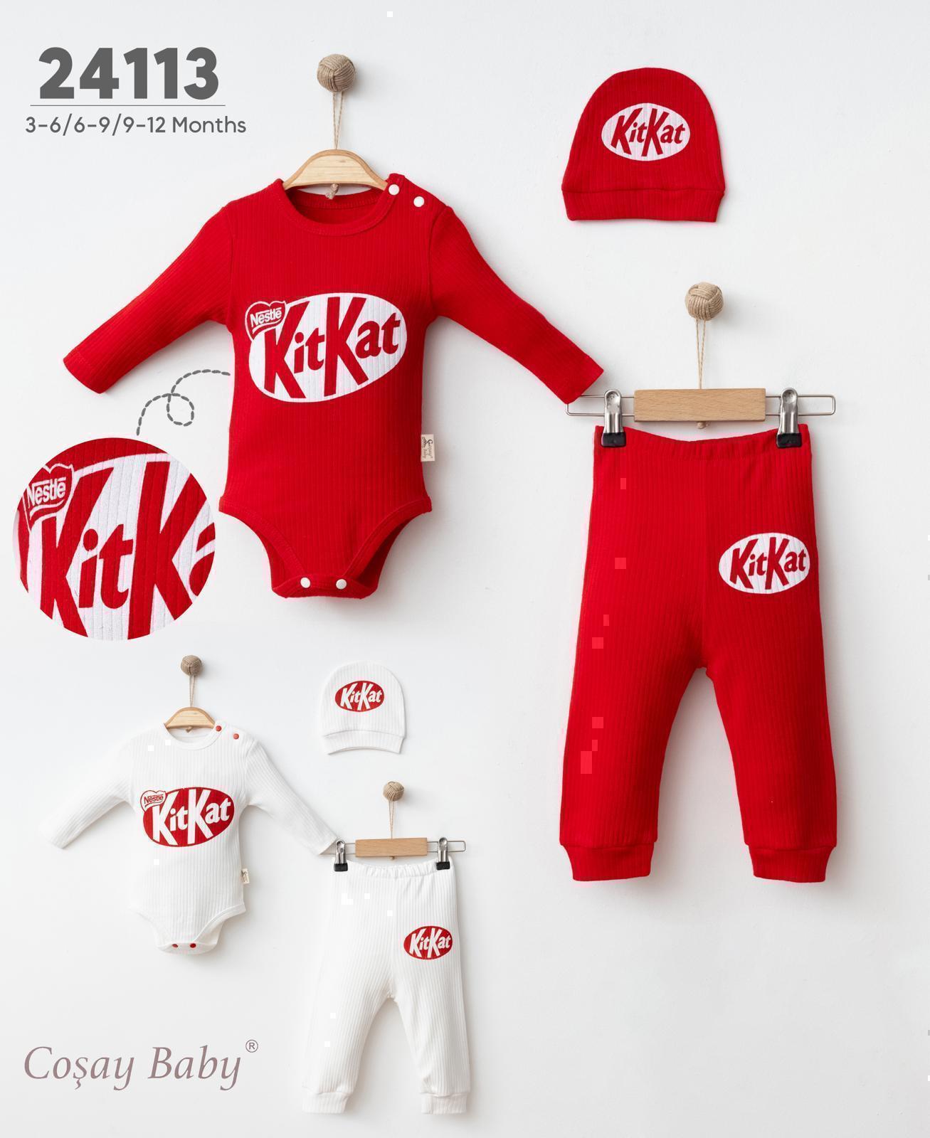 COŞAY BABY KITKAT BASKILI 3LÜ TAKIM