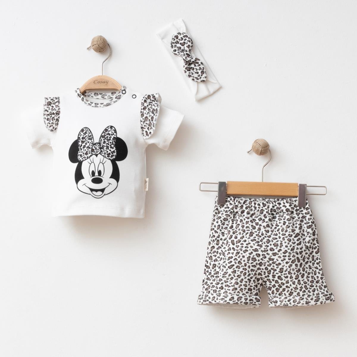 COŞAY BEBE LEOPAR MİCKEY BASKILI KIZ BEBEK TAKIM