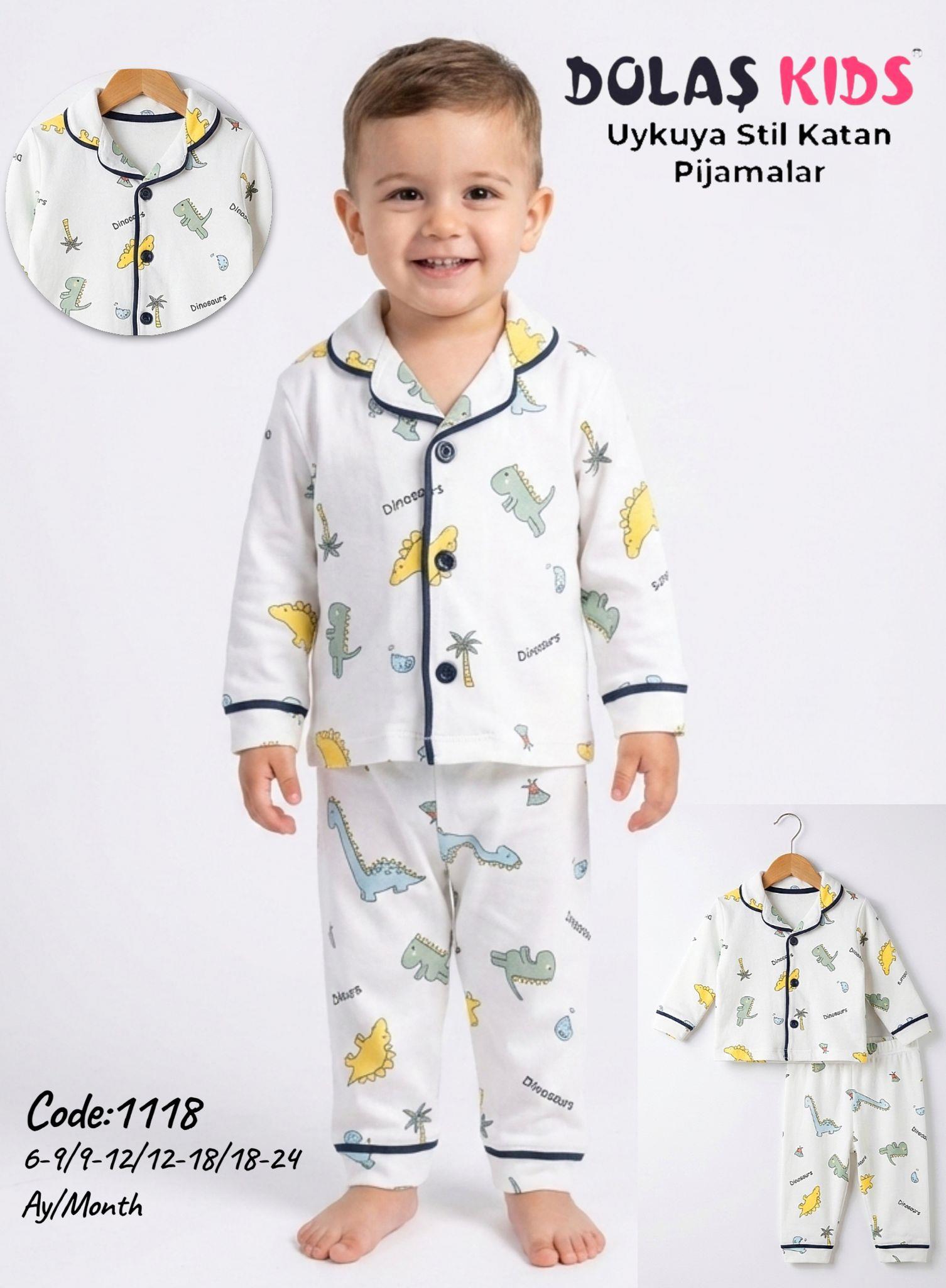 DOLAŞ KİDS DİNO ERKEK BEBEK PİJAMA TAKIMI