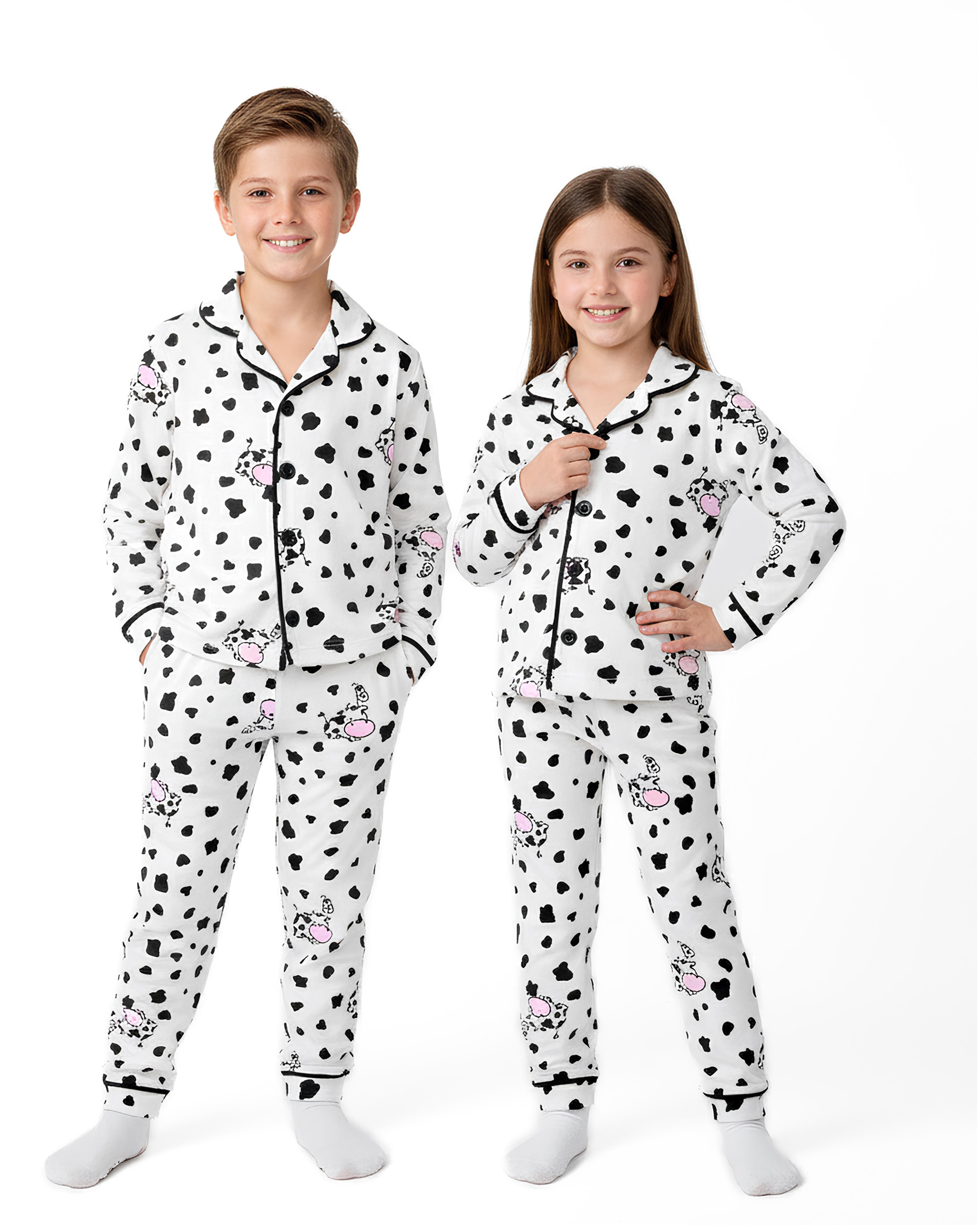 DOLAŞ KİDS İNEK  BASKILI PİJAMA TAKIMI YAŞ