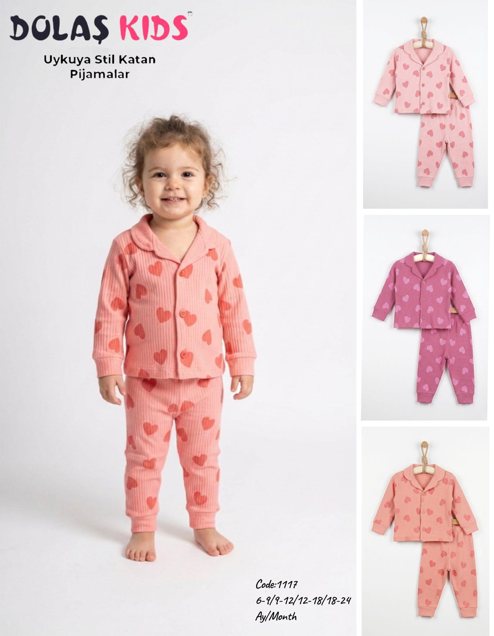 DOLAŞ KİDS KALP BASKILI PİJAMA TAKIMI
