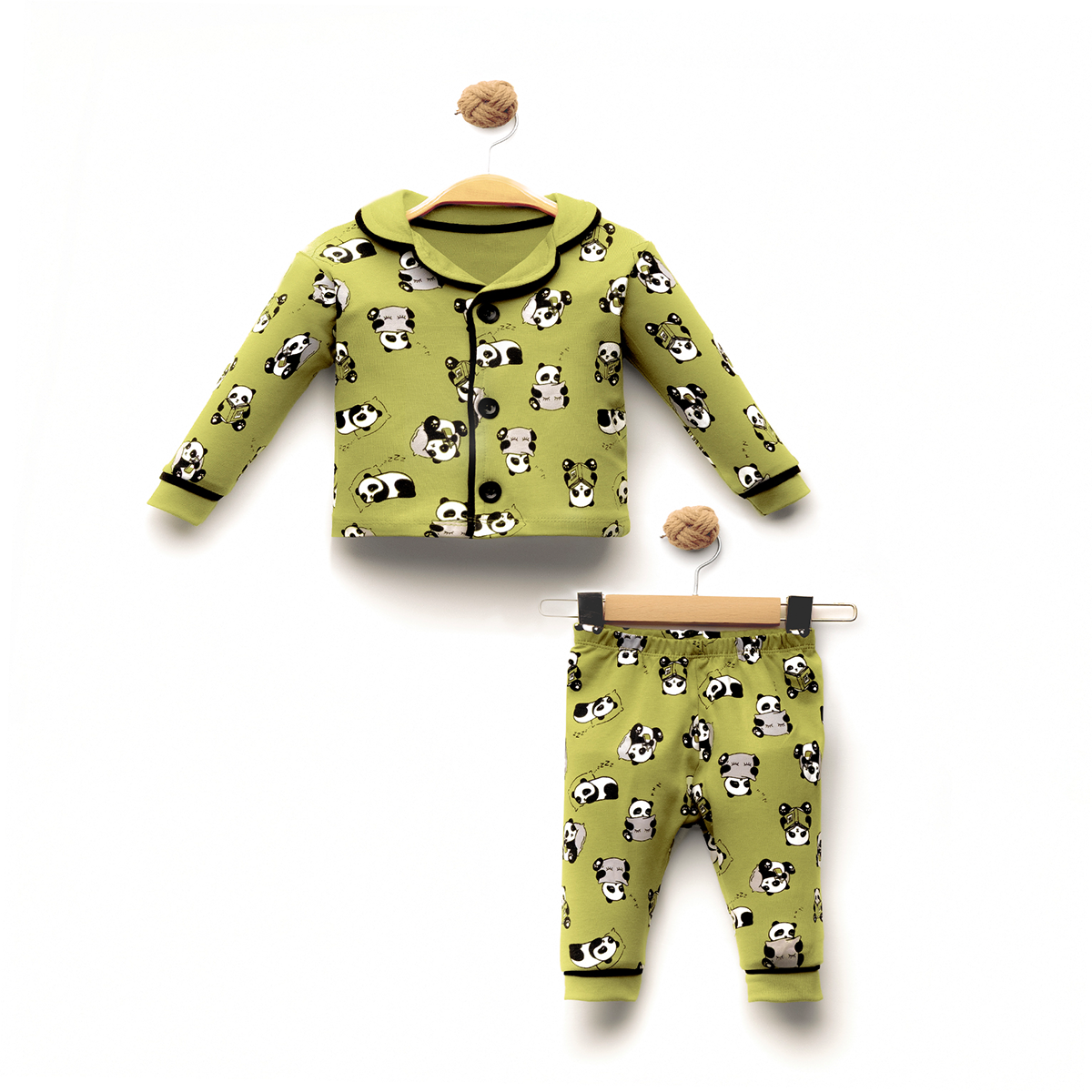 DOLAŞ KİDS PANDA BASKILI ERKEK  BEBEK PİJAMA TAKIMI