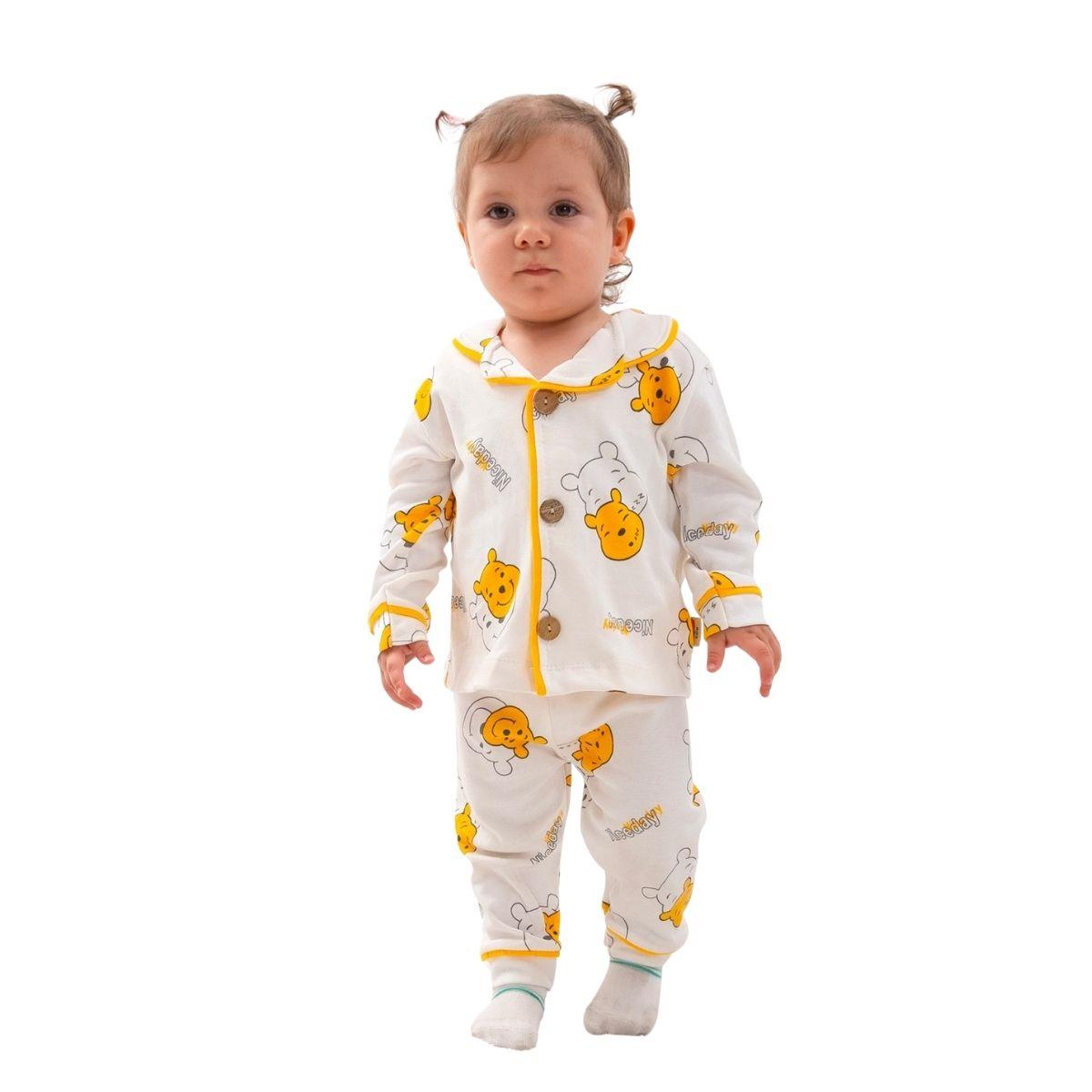 DOLAŞ KİDS POOH BASKILI ERKEK BEBEK PİJAMA TAKIM 6-24 AY